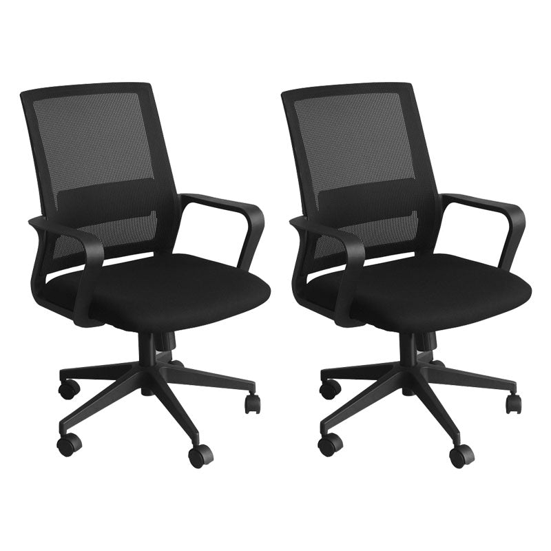Modern No Distressing Office Chair Breathable AirGrid Fixed Arms Chair 2 Piece Set Casters Included Clearhalo 'furn' 'furn_office_chair' 'Furniture' 'Office Chairs' 'Office Furniture' 'office_chair' 5760992