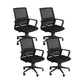 Modern No Distressing Office Chair Breathable AirGrid Fixed Arms Chair 4 Piece Set Casters Included Clearhalo 'furn' 'furn_office_chair' 'Furniture' 'Office Chairs' 'Office Furniture' 'office_chair' 5760994