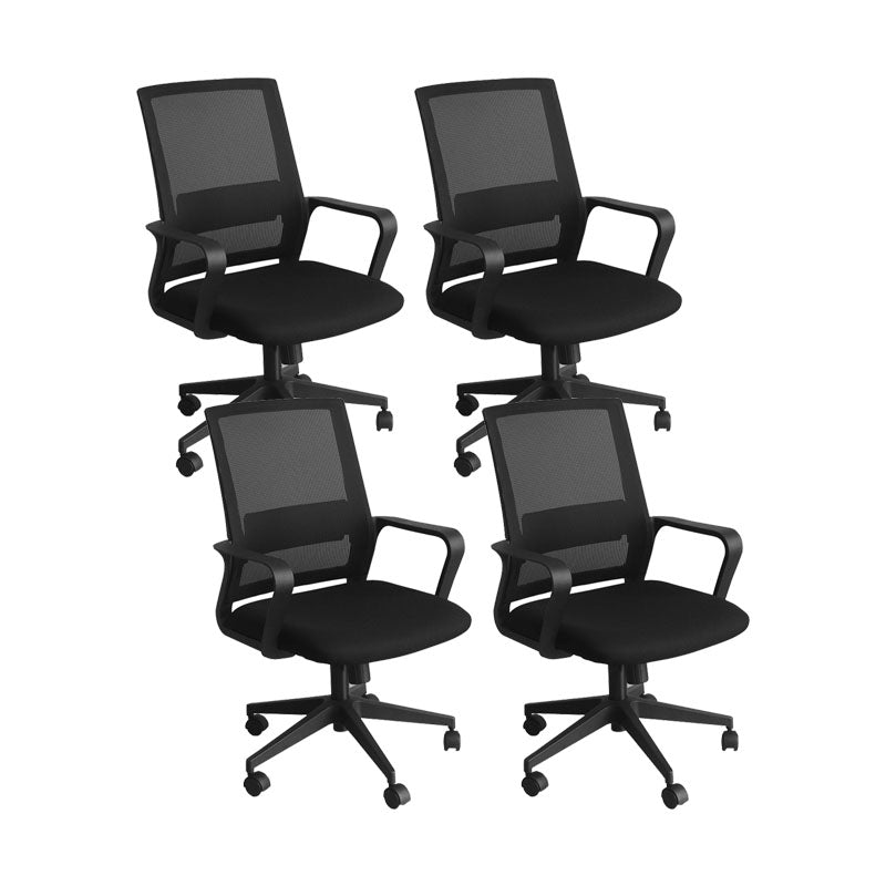 Modern No Distressing Office Chair Breathable AirGrid Fixed Arms Chair 4 Piece Set Casters Included Clearhalo 'furn' 'furn_office_chair' 'Furniture' 'Office Chairs' 'Office Furniture' 'office_chair' 5760994
