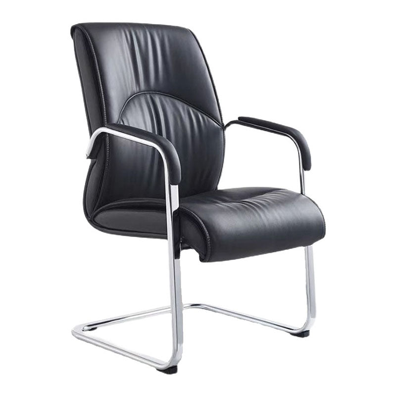 Modern Leather Management Conference Chair No Wheels Conference Chair 1 Piece Clearhalo 'furn' 'furn_office_chair' 'Furniture' 'Office Chairs' 'Office Furniture' 'office_chair' 5761055