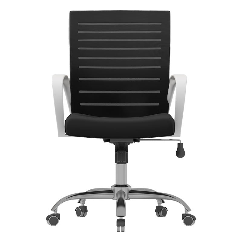 Black Mid Back Office Chair Black Cushion Arm Included Chair Clearhalo 'furn' 'furn_office_chair' 'Furniture' 'Office Chairs' 'Office Furniture' 'office_chair' 5761095
