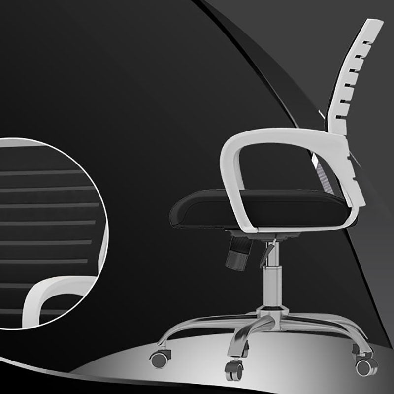 Black Mid Back Office Chair Black Cushion Arm Included Chair Clearhalo 'furn' 'furn_office_chair' 'Furniture' 'Office Chairs' 'Office Furniture' 'office_chair' 5761096