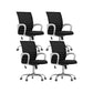 Black Mid Back Office Chair Black Cushion Arm Included Chair White 4 Piece Set Casters Included Clearhalo 'furn' 'furn_office_chair' 'Furniture' 'Office Chairs' 'Office Furniture' 'office_chair' 5761102