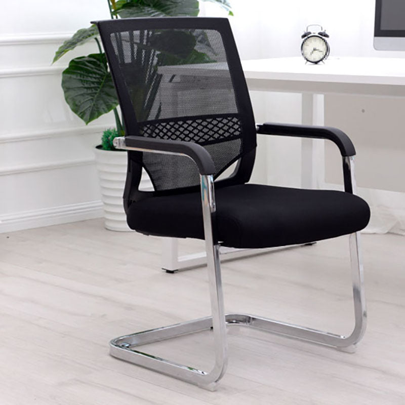 Modern Fixed Arms Office Chair Lumbar Support No Wheels Office Chair Clearhalo 'furn' 'furn_office_chair' 'Furniture' 'Office Chairs' 'Office Furniture' 'office_chair' 5761157