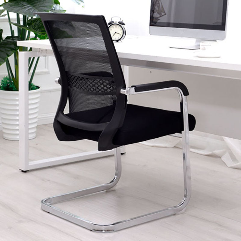 Modern Fixed Arms Office Chair Lumbar Support No Wheels Office Chair Clearhalo 'furn' 'furn_office_chair' 'Furniture' 'Office Chairs' 'Office Furniture' 'office_chair' 5761160