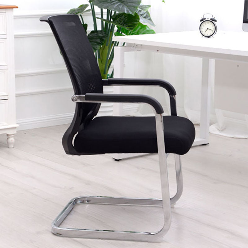 Modern Fixed Arms Office Chair Lumbar Support No Wheels Office Chair Clearhalo 'furn' 'furn_office_chair' 'Furniture' 'Office Chairs' 'Office Furniture' 'office_chair' 5761162