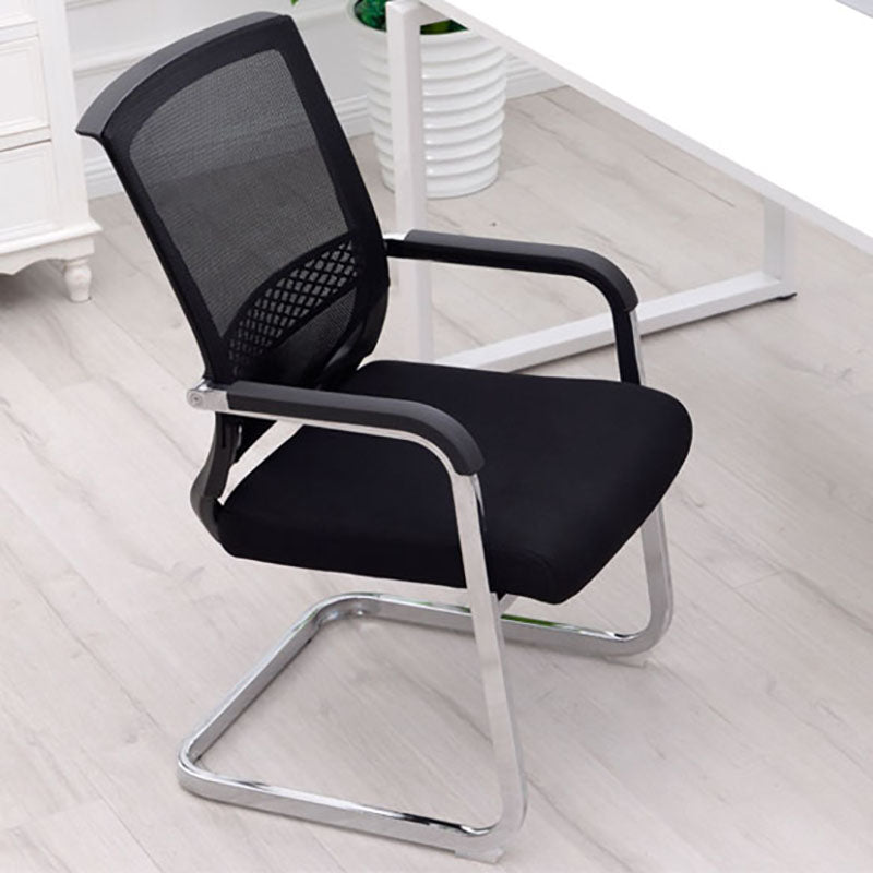 Modern Fixed Arms Office Chair Lumbar Support No Wheels Office Chair Clearhalo 'furn' 'furn_office_chair' 'Furniture' 'Office Chairs' 'Office Furniture' 'office_chair' 5761163