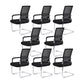 Modern Fixed Arms Office Chair Lumbar Support No Wheels Office Chair Black 8 Piece Set Clearhalo 'furn' 'furn_office_chair' 'Furniture' 'Office Chairs' 'Office Furniture' 'office_chair' 5761166
