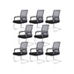 Modern Fixed Arms Office Chair Lumbar Support No Wheels Office Chair Grey 8 Piece Set Clearhalo 'furn' 'furn_office_chair' 'Furniture' 'Office Chairs' 'Office Furniture' 'office_chair' 5761175
