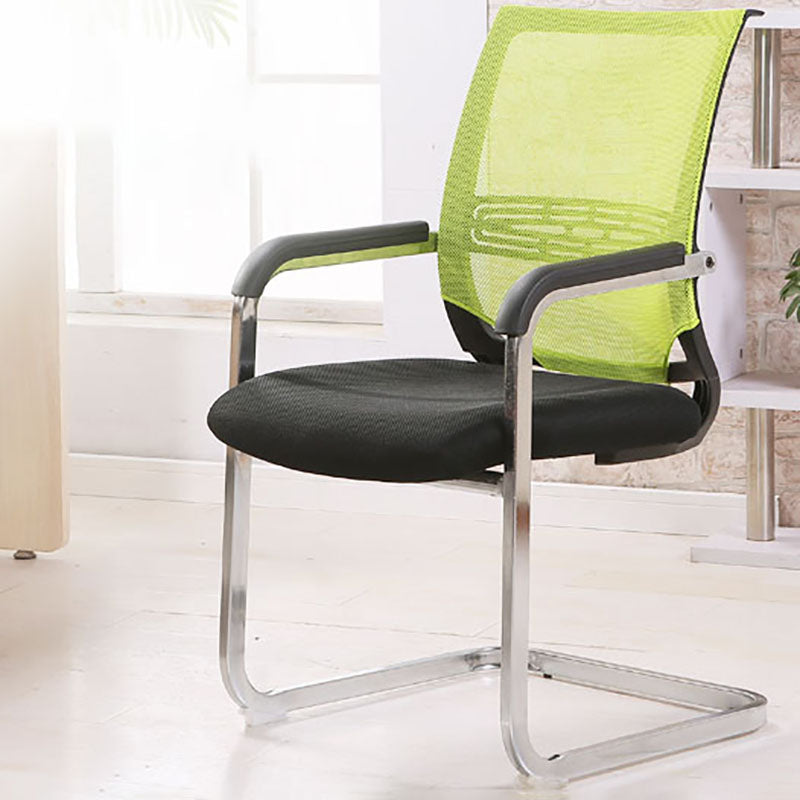 Modern Fixed Arms Office Chair Lumbar Support No Wheels Office Chair Clearhalo 'furn' 'furn_office_chair' 'Furniture' 'Office Chairs' 'Office Furniture' 'office_chair' 5761176