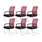Modern Fixed Arms Office Chair Lumbar Support No Wheels Office Chair Red 6 Piece Set Clearhalo 'furn' 'furn_office_chair' 'Furniture' 'Office Chairs' 'Office Furniture' 'office_chair' 5761180