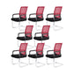 Modern Fixed Arms Office Chair Lumbar Support No Wheels Office Chair Red 8 Piece Set Clearhalo 'furn' 'furn_office_chair' 'Furniture' 'Office Chairs' 'Office Furniture' 'office_chair' 5761181
