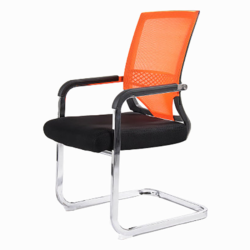 Modern Fixed Arms Office Chair Lumbar Support No Wheels Office Chair Orange 1 Piece Clearhalo 'furn' 'furn_office_chair' 'Furniture' 'Office Chairs' 'Office Furniture' 'office_chair' 5761187
