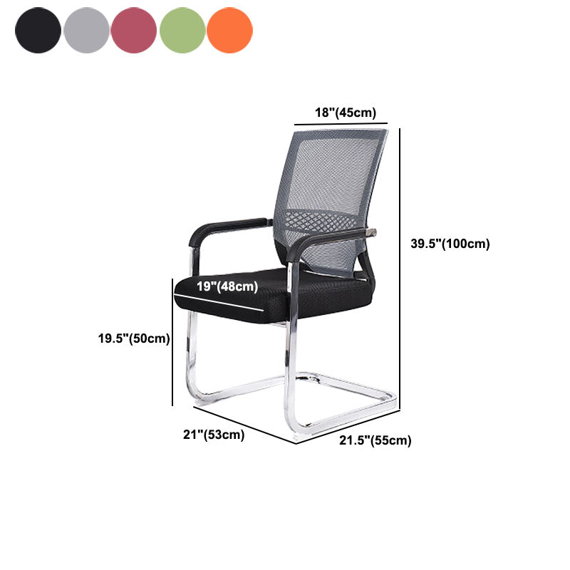 Modern Fixed Arms Office Chair Lumbar Support No Wheels Office Chair Clearhalo 'furn' 'furn_office_chair' 'Furniture' 'Office Chairs' 'Office Furniture' 'office_chair' 5761192