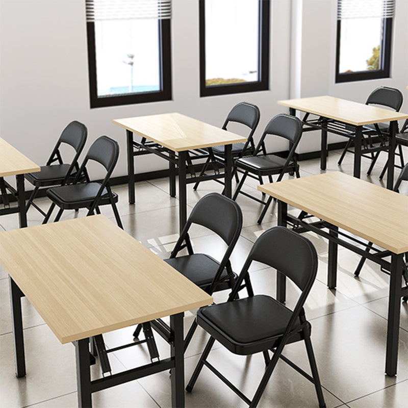 Silla de conferencia tapizada sin brazo silla de cuero de espalda baja