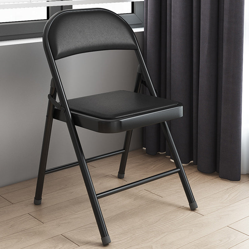 Silla de conferencia tapizada sin brazo silla de cuero de espalda baja