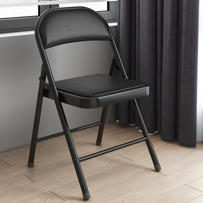 Silla de conferencia tapizada sin brazo silla de cuero de espalda baja