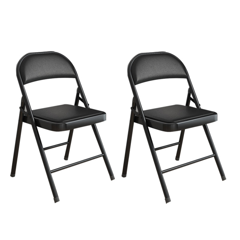 Silla de conferencia tapizada sin brazo silla de cuero de espalda baja