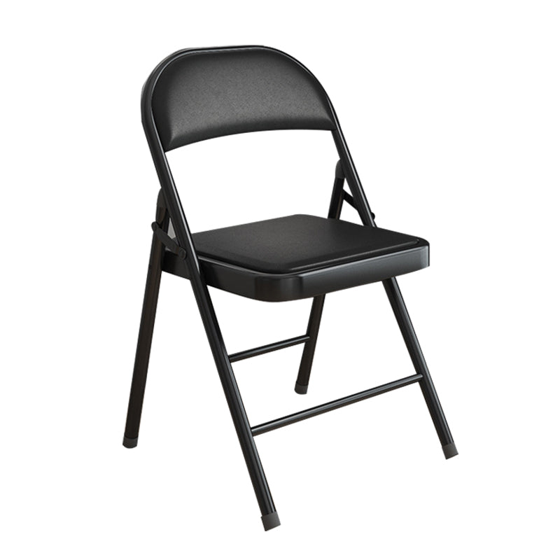 Silla de conferencia tapizada sin brazo silla de cuero de espalda baja