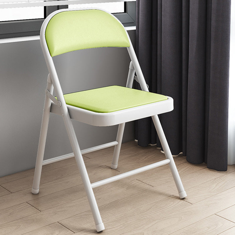 Silla de conferencia tapizada sin brazo silla de cuero de espalda baja