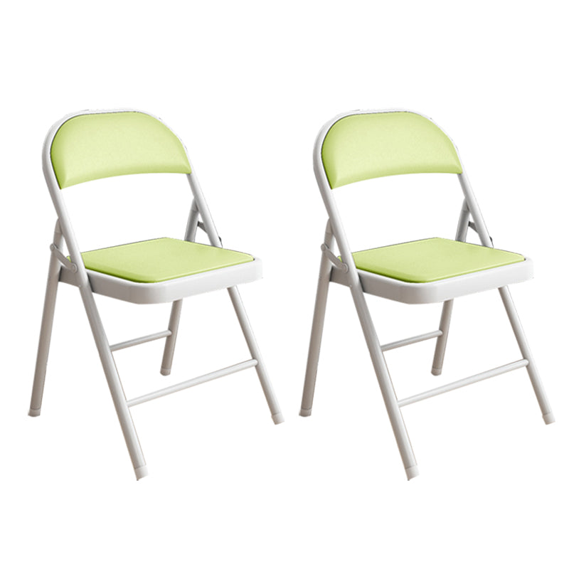 Silla de conferencia tapizada sin brazo silla de cuero de espalda baja