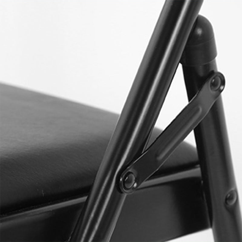 Silla de conferencia tapizada sin brazo silla de cuero de espalda baja