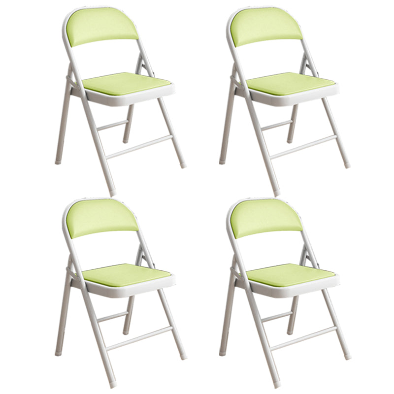 Silla de conferencia tapizada sin brazo silla de cuero de espalda baja