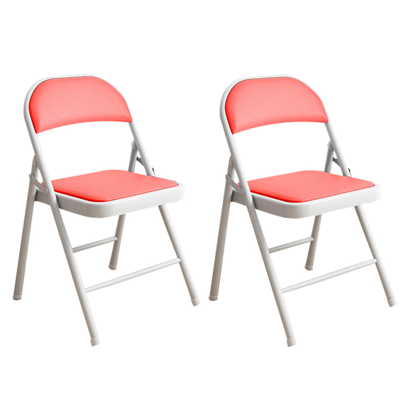 Silla de conferencia tapizada sin brazo silla de cuero de espalda baja