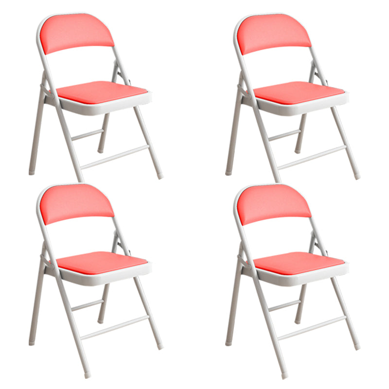 Silla de conferencia tapizada sin brazo silla de cuero de espalda baja