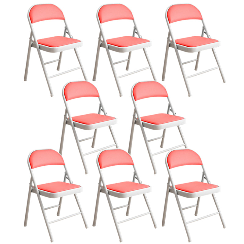 Silla de conferencia tapizada sin brazo silla de cuero de espalda baja