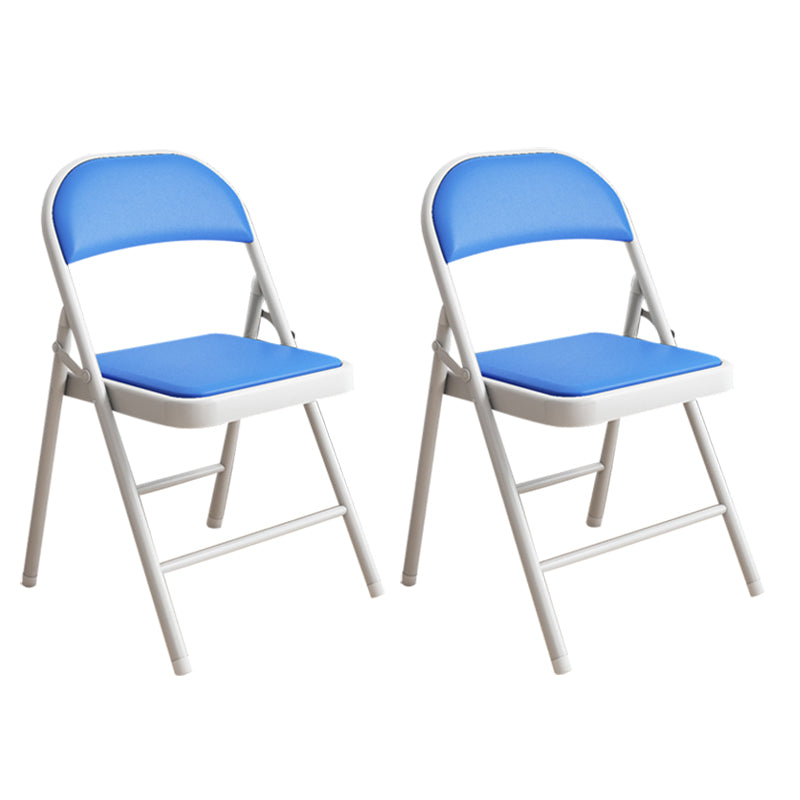 Silla de conferencia tapizada sin brazo silla de cuero de espalda baja