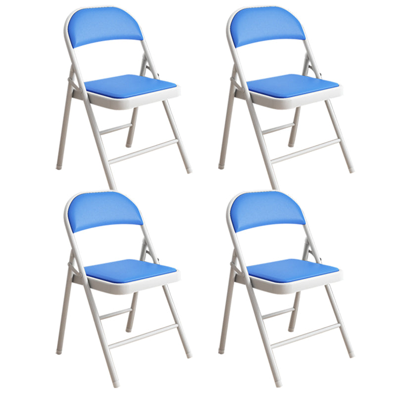 Silla de conferencia tapizada sin brazo silla de cuero de espalda baja