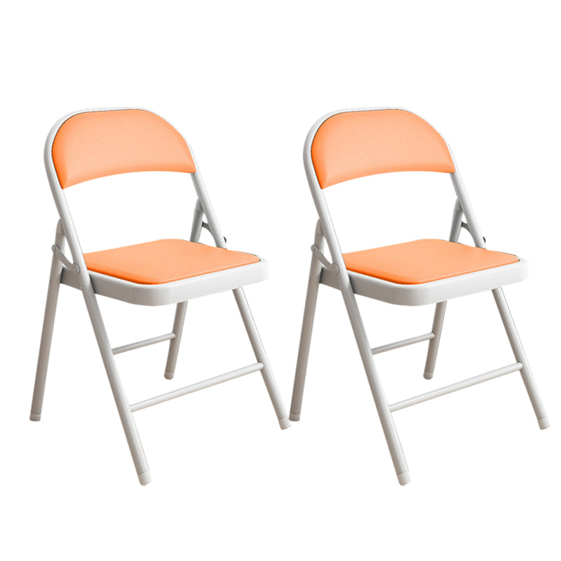 Silla de conferencia tapizada sin brazo silla de cuero de espalda baja