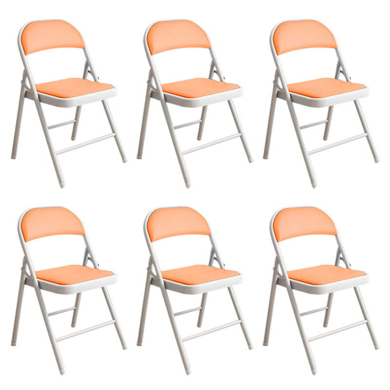 Silla de conferencia tapizada sin brazo silla de cuero de espalda baja