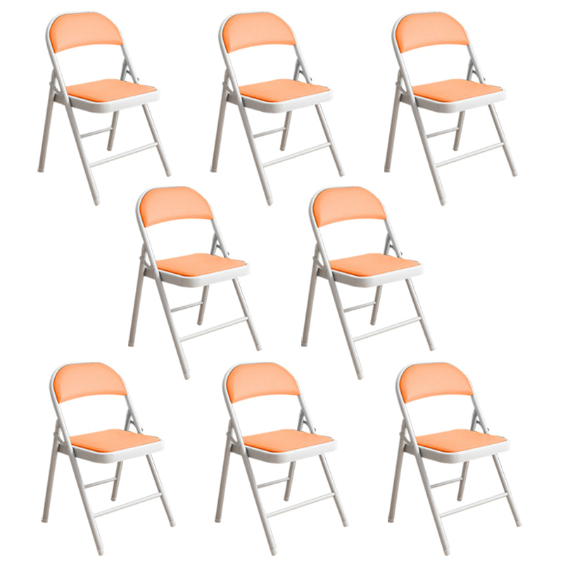 Silla de conferencia tapizada sin brazo silla de cuero de espalda baja