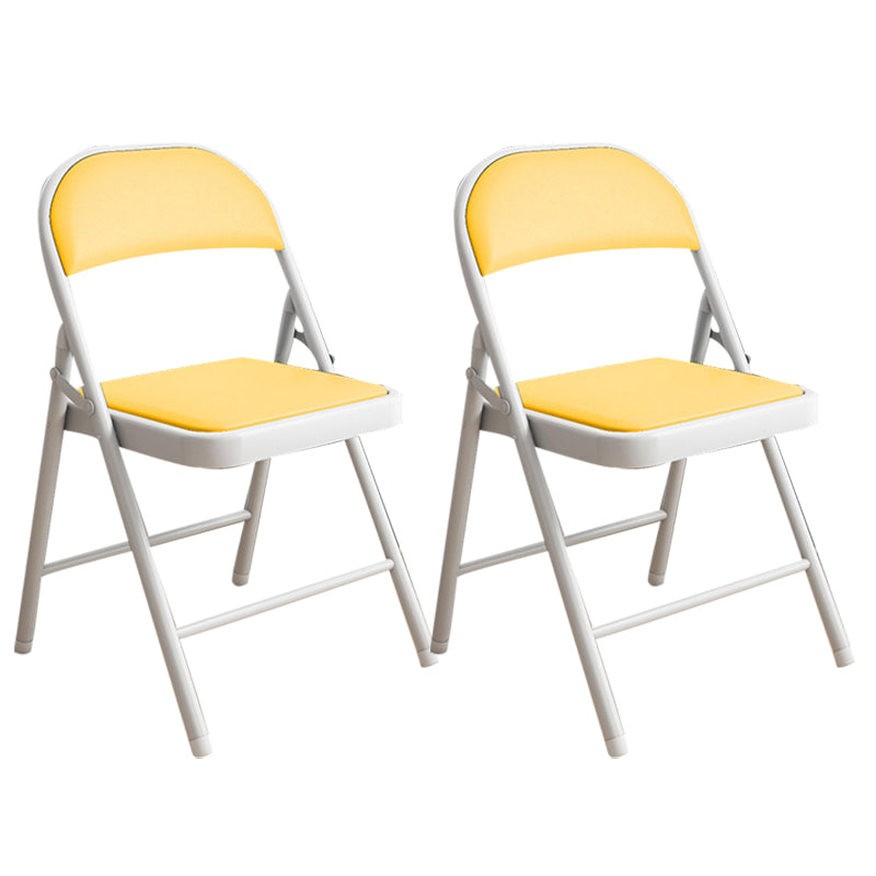 Silla de conferencia tapizada sin brazo silla de cuero de espalda baja