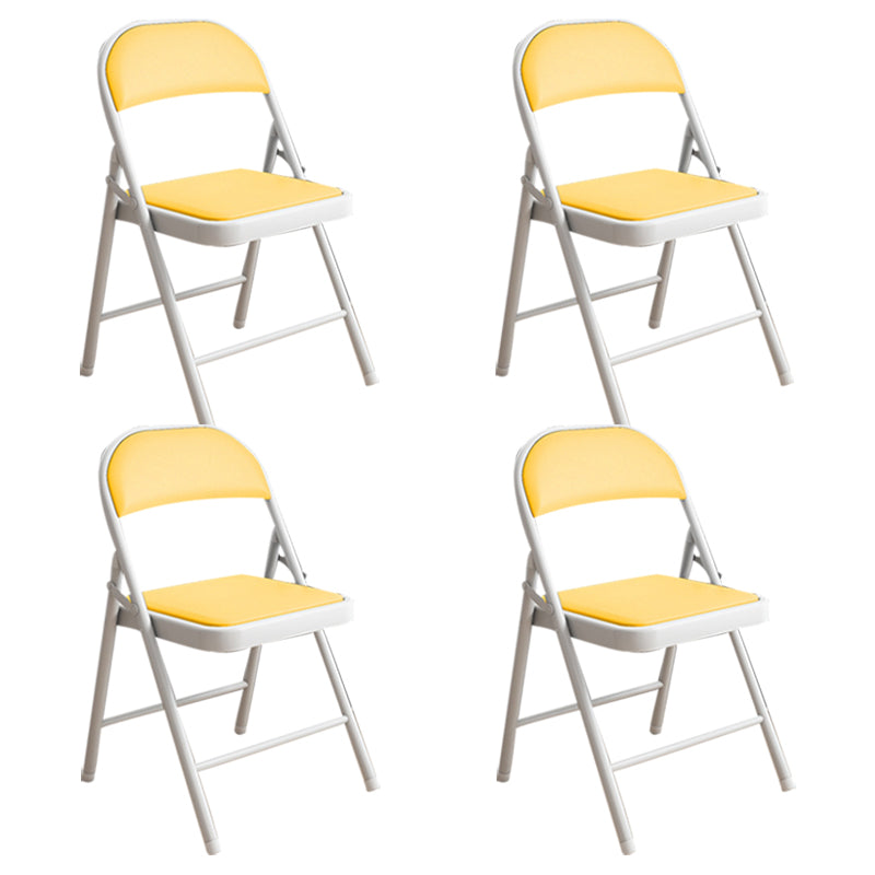 Silla de conferencia tapizada sin brazo silla de cuero de espalda baja