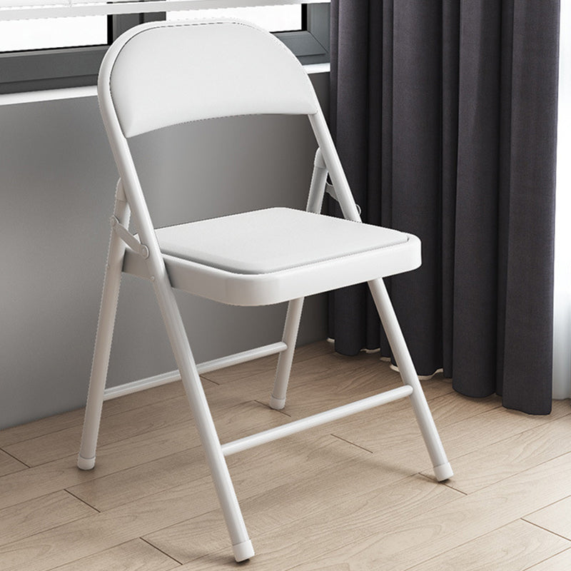 Silla de conferencia tapizada sin brazo silla de cuero de espalda baja