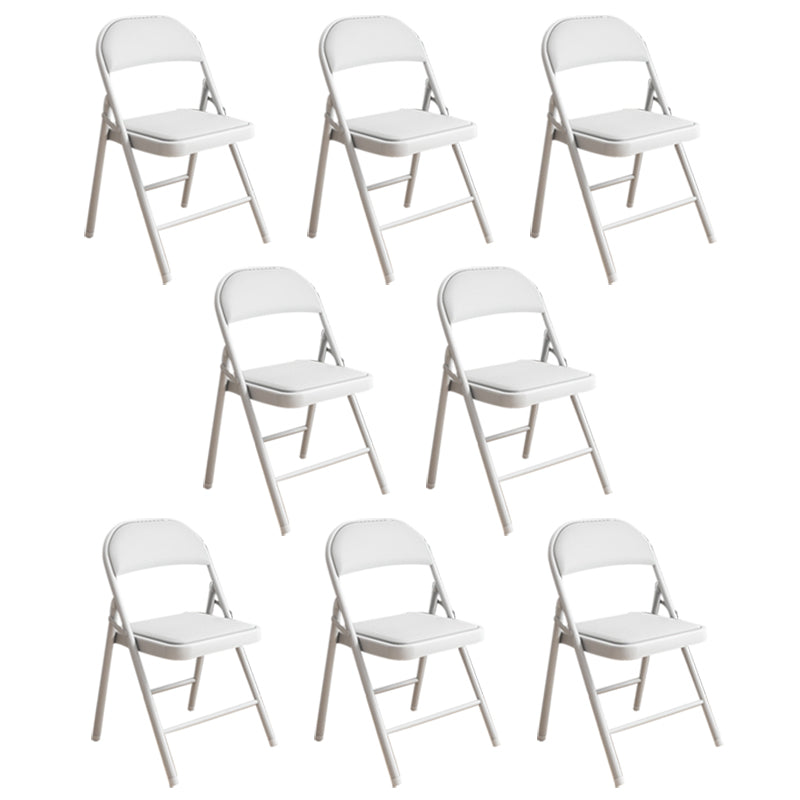 Silla de conferencia tapizada sin brazo silla de cuero de espalda baja