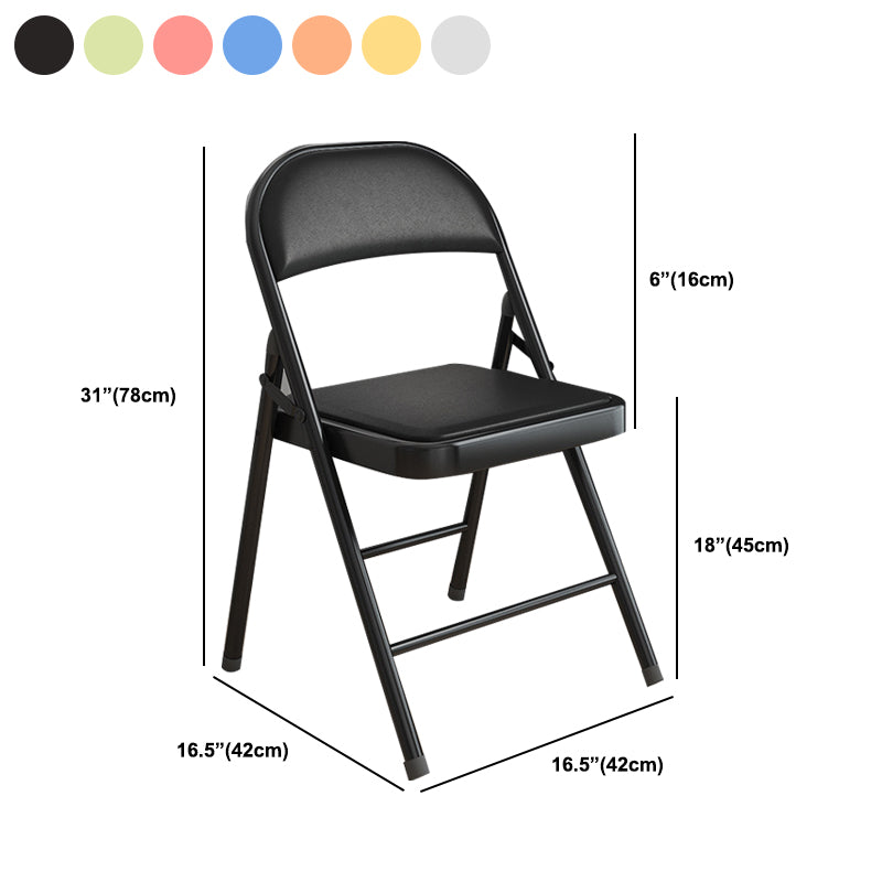 Silla de conferencia tapizada sin brazo silla de cuero de espalda baja