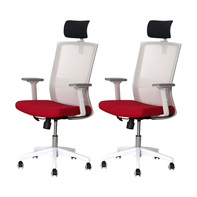 Modern Computer Chair Adjustable Arms Chair Mesh Office Chair White 2 Piece Set Clearhalo 'furn' 'furn_office_chair' 'Furniture' 'Office Chairs' 'Office Furniture' 'office_chair' 5761265