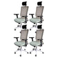 Modern Computer Chair Adjustable Arms Chair Mesh Office Chair Black 4 Piece Set Clearhalo 'furn' 'furn_office_chair' 'Furniture' 'Office Chairs' 'Office Furniture' 'office_chair' 5761277