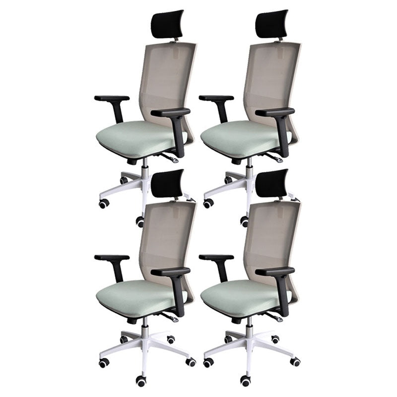 Modern Computer Chair Adjustable Arms Chair Mesh Office Chair Black 4 Piece Set Clearhalo 'furn' 'furn_office_chair' 'Furniture' 'Office Chairs' 'Office Furniture' 'office_chair' 5761277