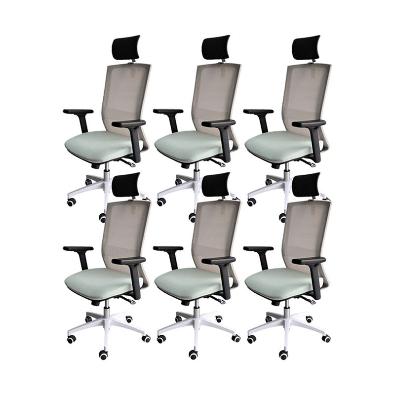 Modern Computer Chair Adjustable Arms Chair Mesh Office Chair Black 6 Piece Set Clearhalo 'furn' 'furn_office_chair' 'Furniture' 'Office Chairs' 'Office Furniture' 'office_chair' 5761280
