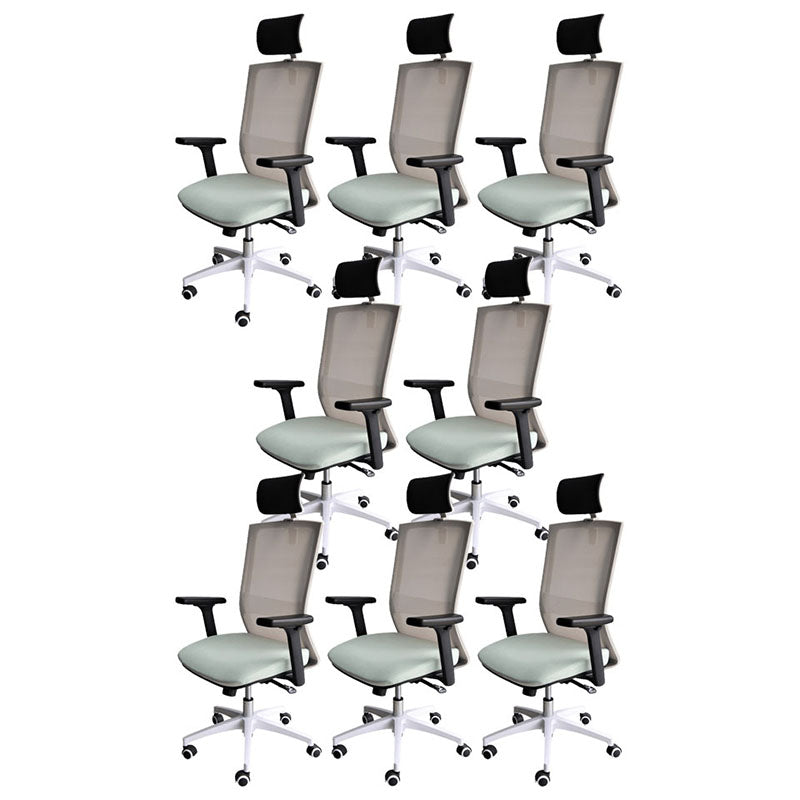Modern Computer Chair Adjustable Arms Chair Mesh Office Chair Black 8 Piece Set Clearhalo 'furn' 'furn_office_chair' 'Furniture' 'Office Chairs' 'Office Furniture' 'office_chair' 5761281