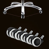 Chaise de bras à bras fixe moderne chaise de bureau de gestion du cuir avec roues