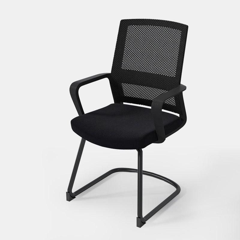 Black Mid-Back Office Chair Mesh-back Arms Included Task Chair Clearhalo 'furn' 'furn_office_chair' 'Furniture' 'Office Chairs' 'Office Furniture' 'office_chair' 5761331