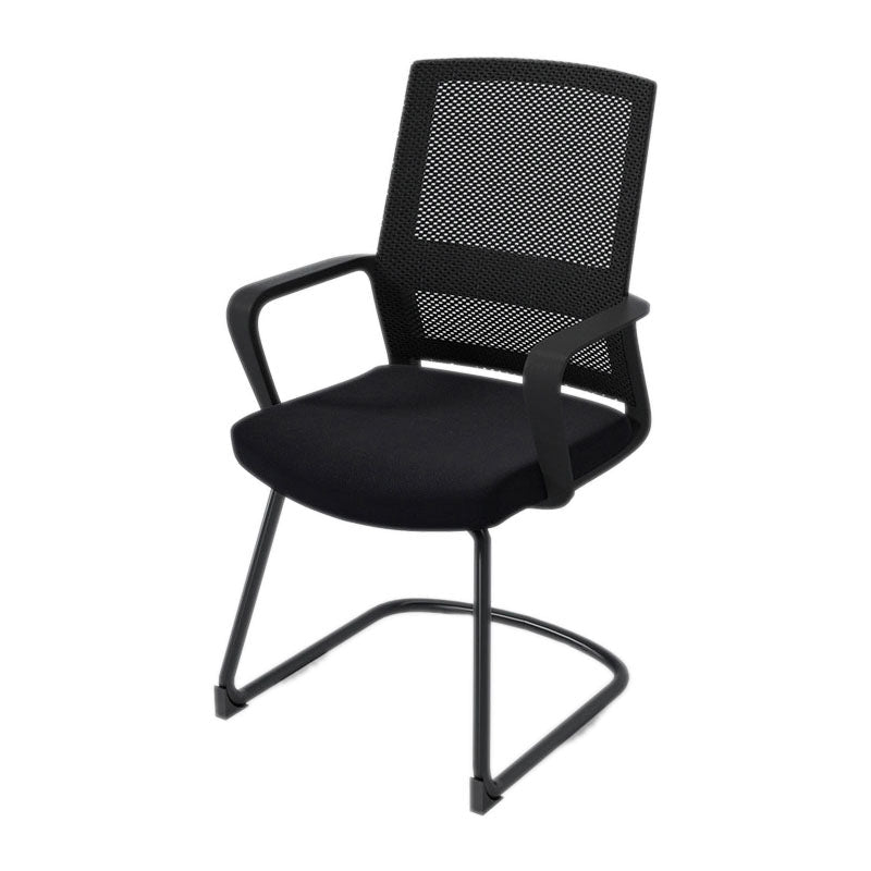 Black Mid-Back Office Chair Mesh-back Arms Included Task Chair 1 Piece Clearhalo 'furn' 'furn_office_chair' 'Furniture' 'Office Chairs' 'Office Furniture' 'office_chair' 5761332