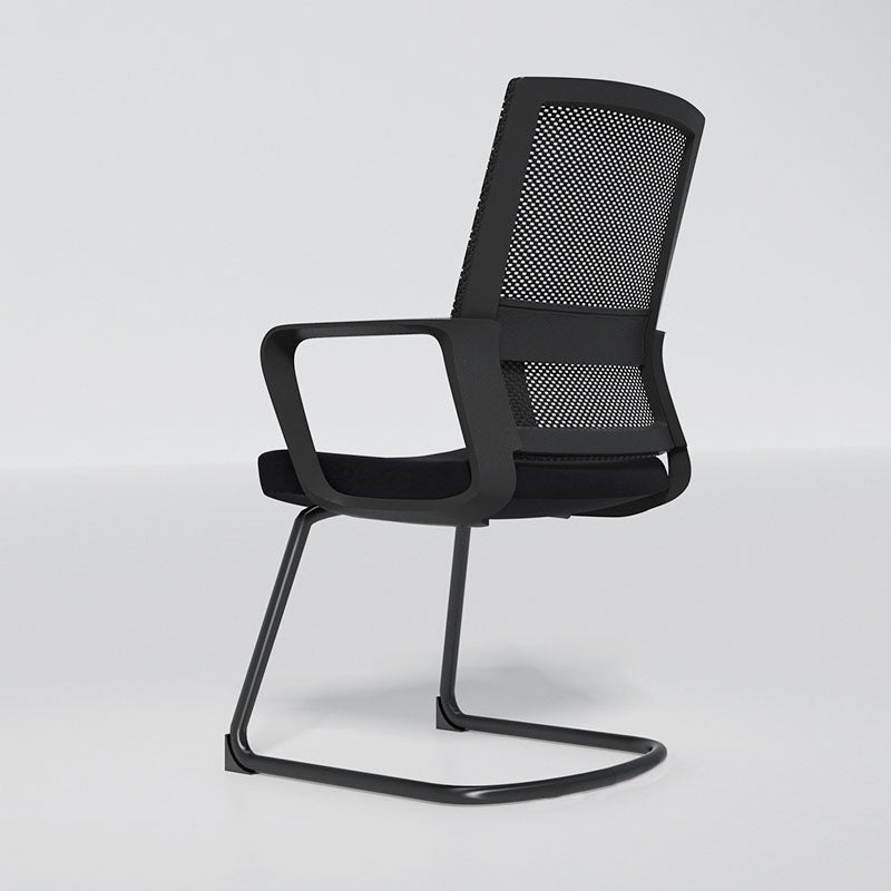 Black Mid-Back Office Chair Mesh-back Arms Included Task Chair Clearhalo 'furn' 'furn_office_chair' 'Furniture' 'Office Chairs' 'Office Furniture' 'office_chair' 5761336