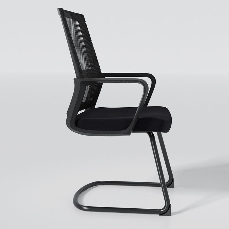Black Mid-Back Office Chair Mesh-back Arms Included Task Chair Clearhalo 'furn' 'furn_office_chair' 'Furniture' 'Office Chairs' 'Office Furniture' 'office_chair' 5761344